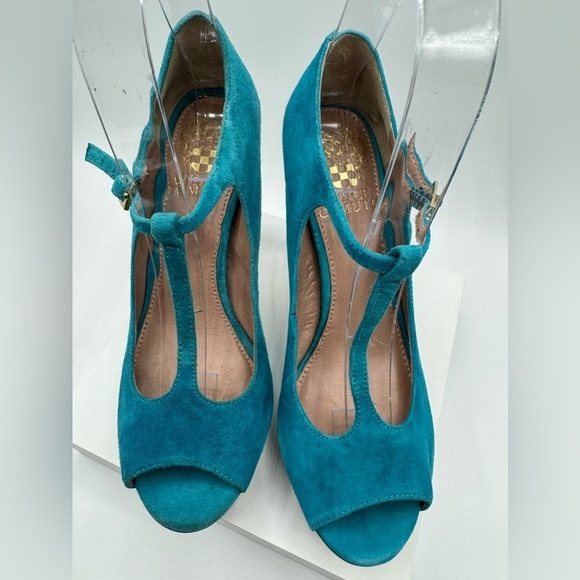 Vince Camuto Pumps Size 35.5 in teal color, 4inch heel 1 inch platform Brand New - Picture 3 of 9